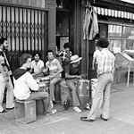 Conga players on 7th Ave, 1977.<br/>